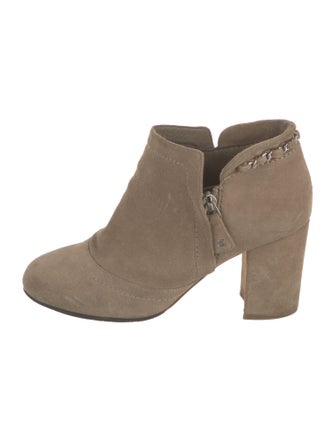 Chanel Interlocking CC Logo Suede Boots