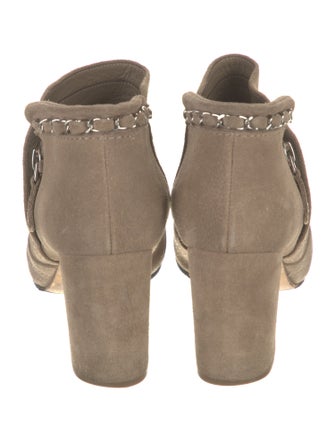 Chanel Interlocking CC Logo Suede Boots