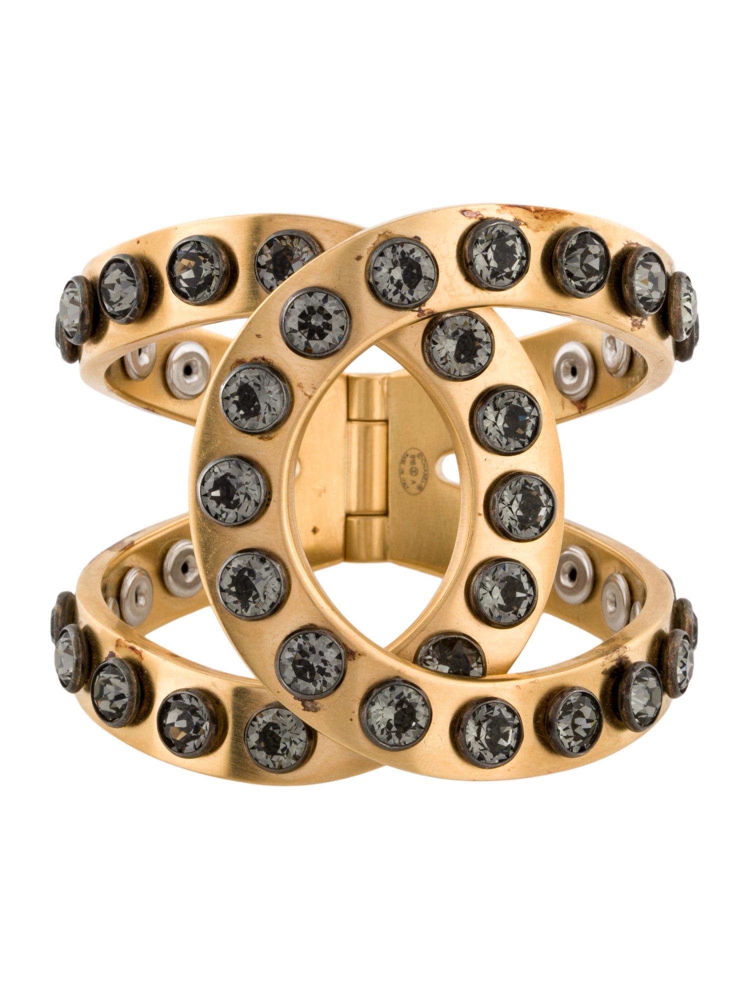 Chanel CC Strass Hinged Bracelet