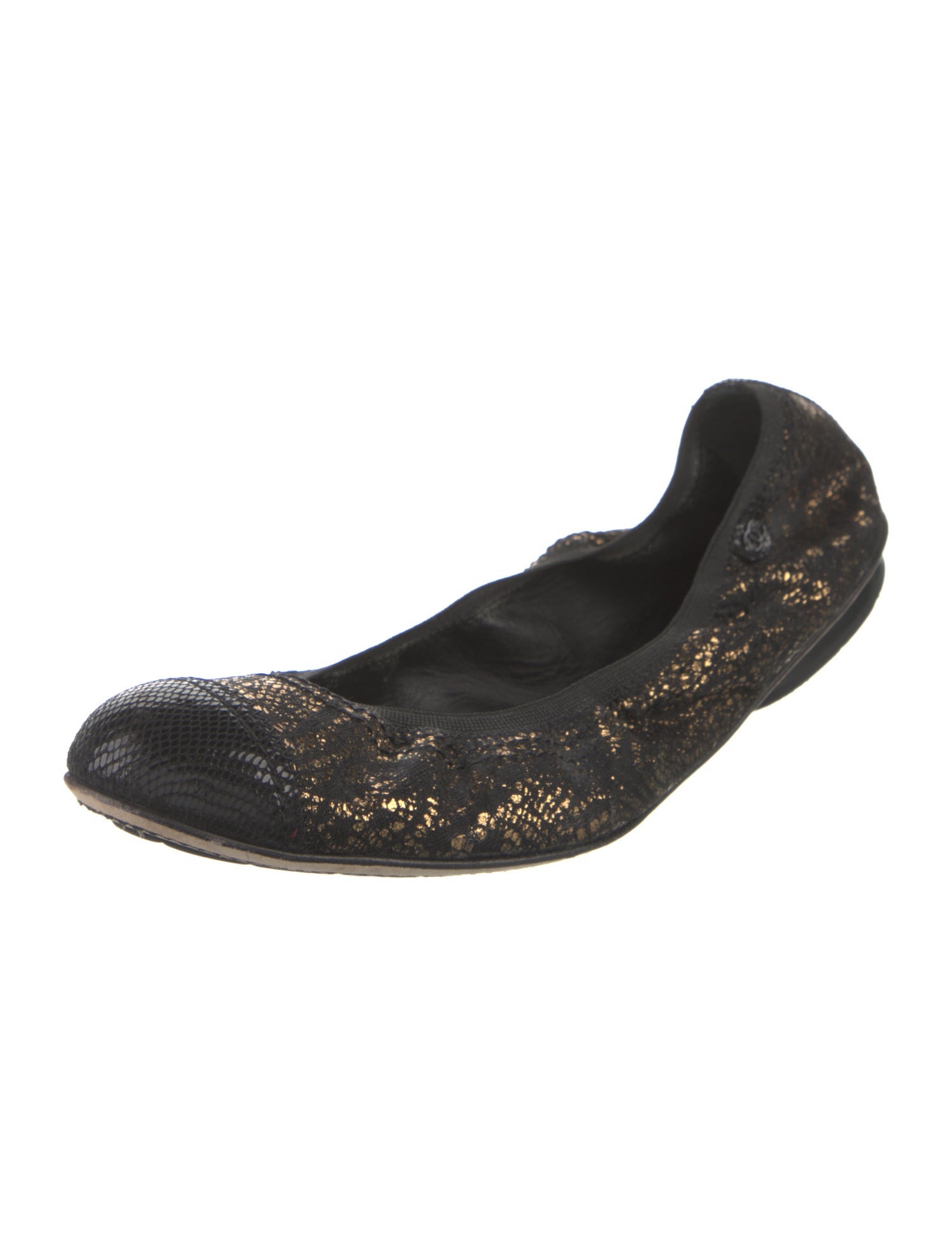 Chanel Interlocking CC Logo Lace Ballet Flats