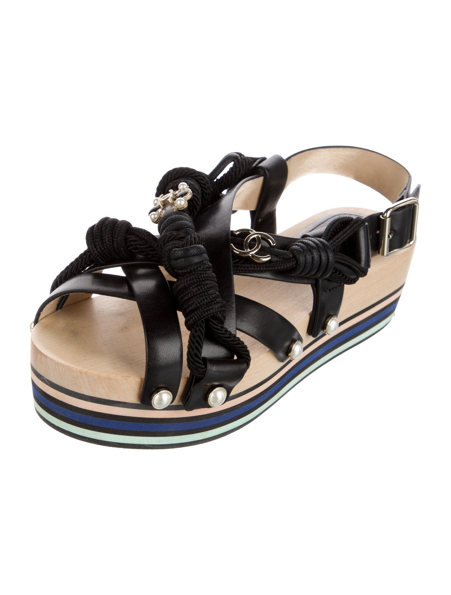 Chanel 2021 Interlocking CC Logo Sandals