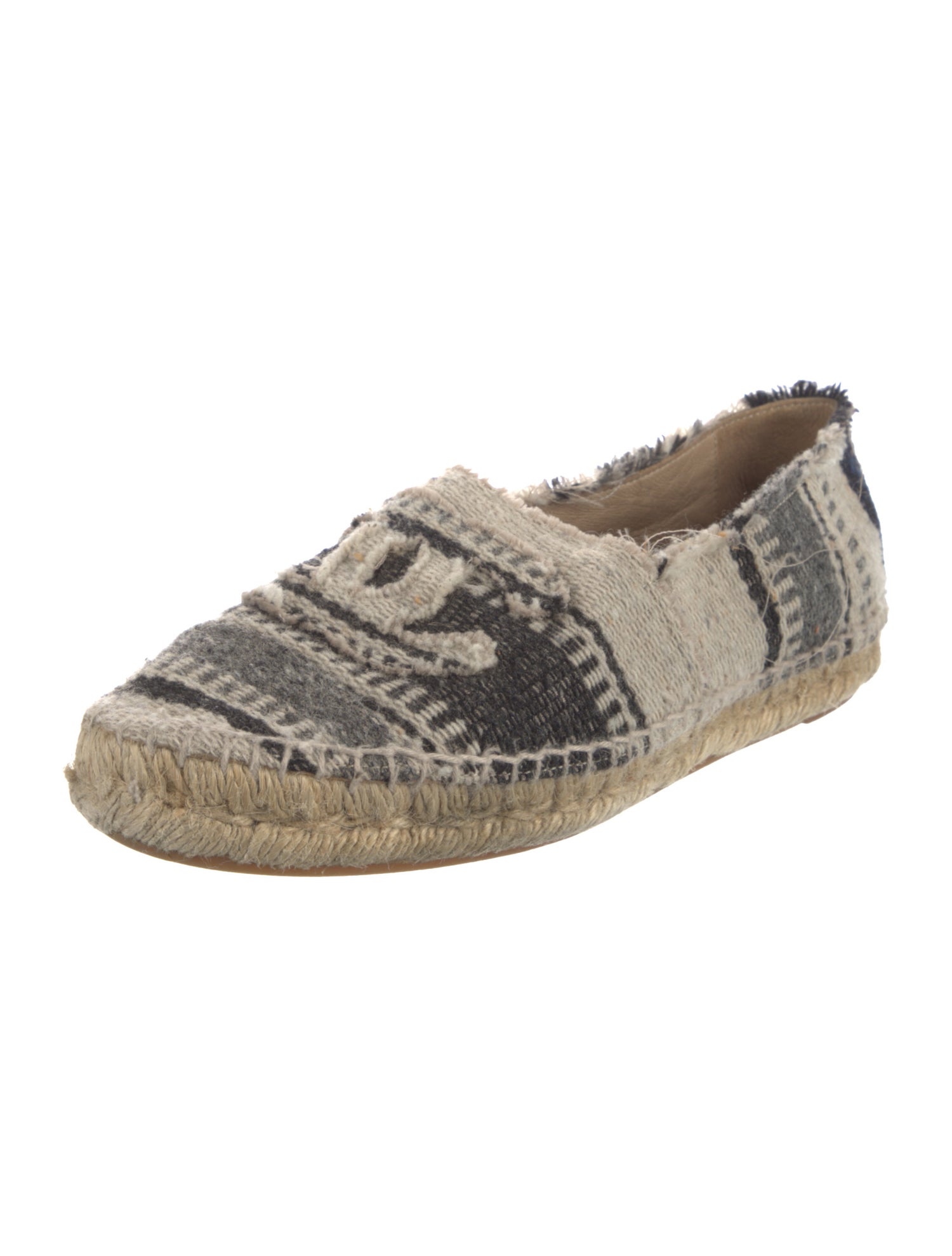 Chanel Interlocking CC Logo Whipstitch Trim Espadrilles