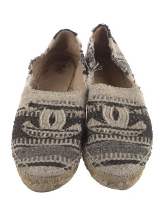 Chanel Interlocking CC Logo Whipstitch Trim Espadrilles