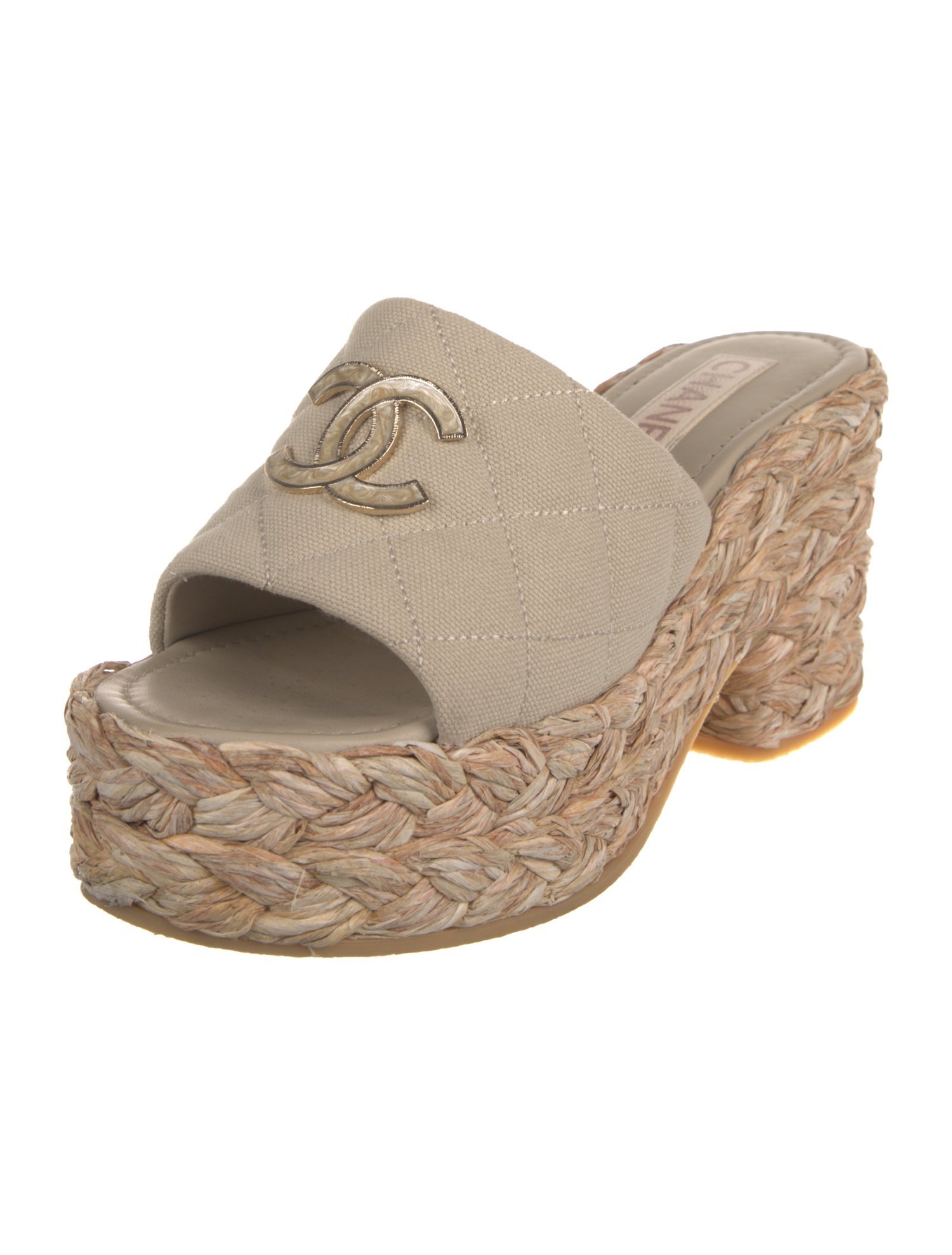Chanel Interlocking CC Logo Canvas Espadrilles
