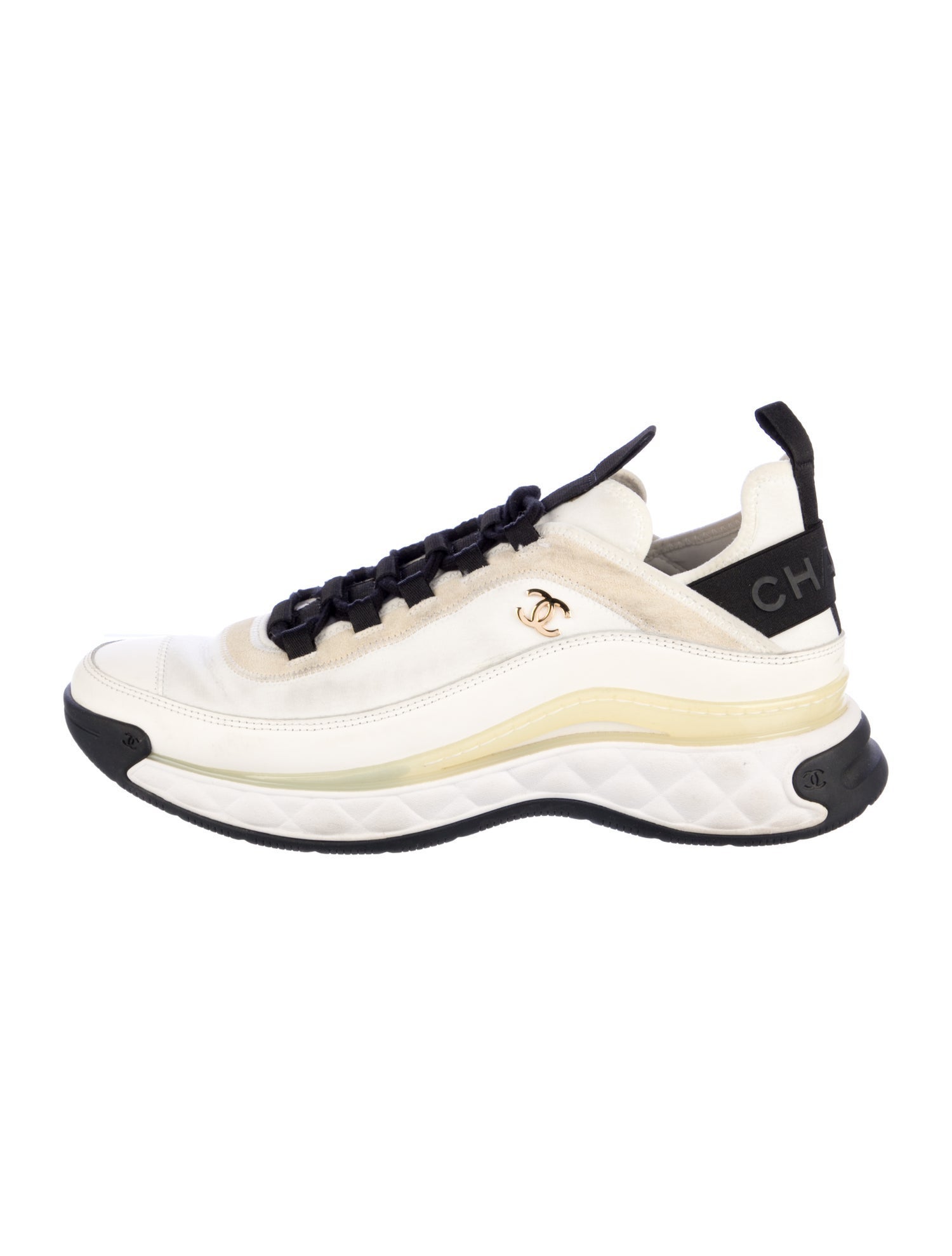 Chanel Interlocking CC Logo Leather Sneakers