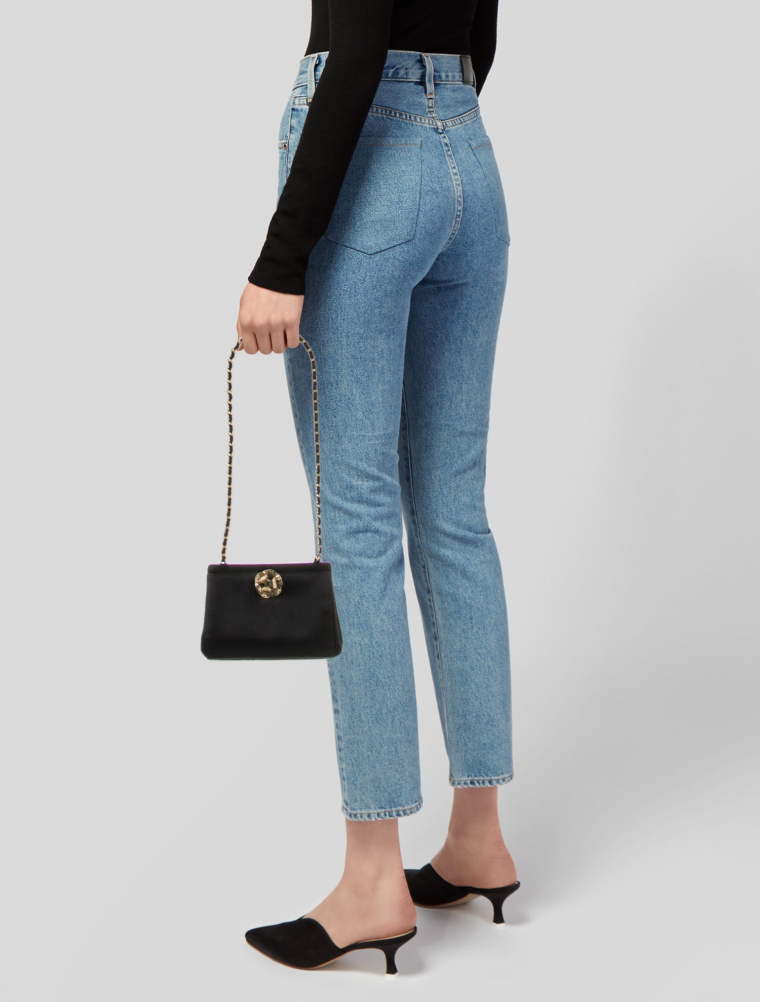 Chanel Satin Camellia Evening Bag