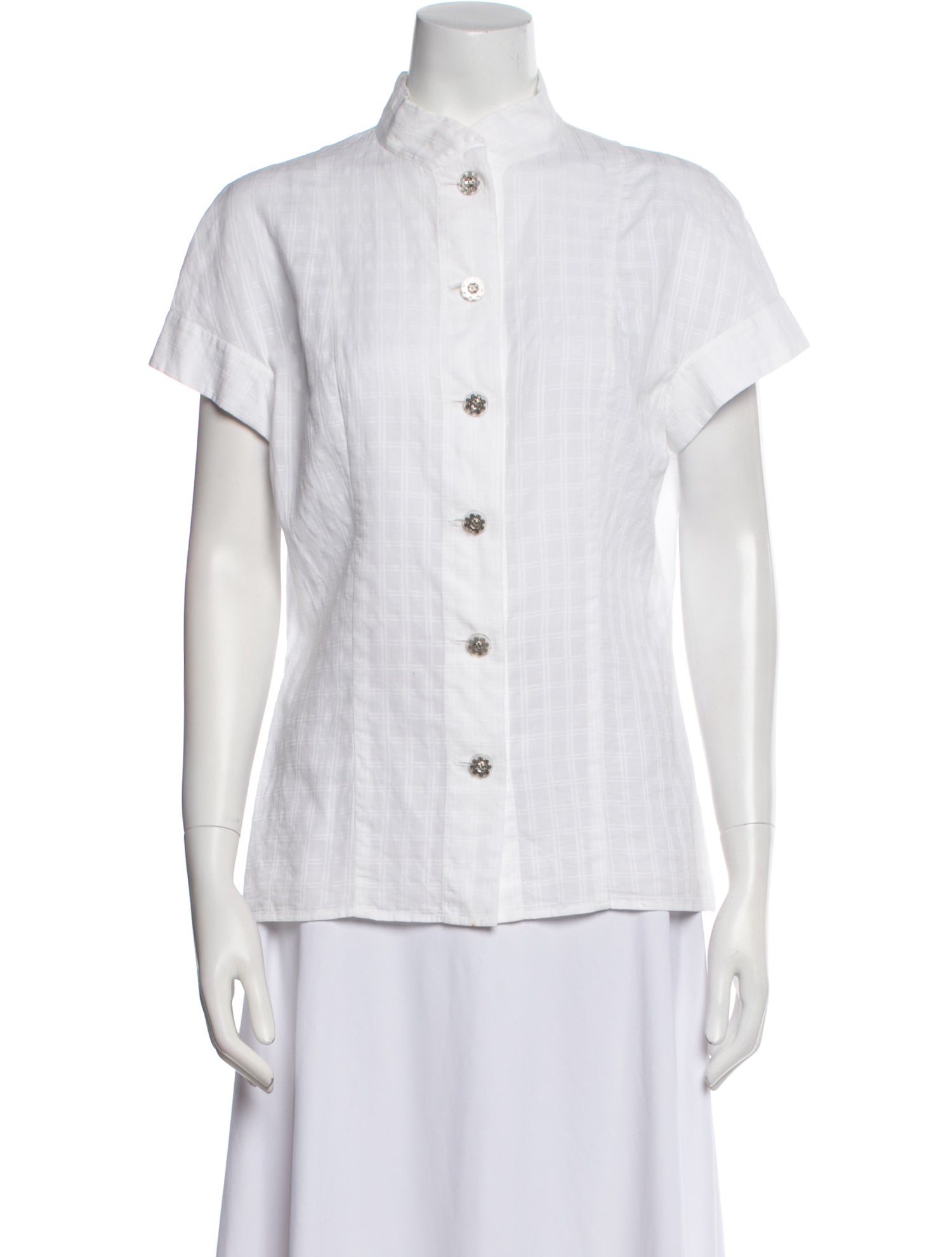 Chanel 2016 Short Sleeve Button-Up Top