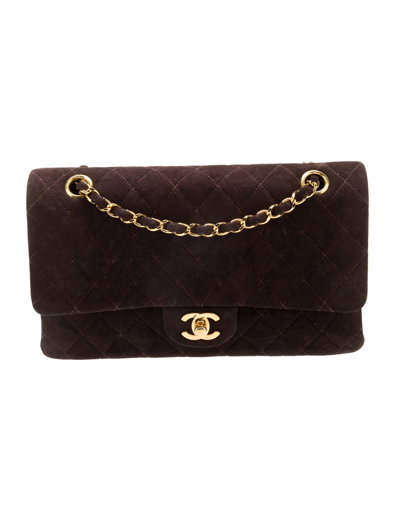 Chanel Classic Medium Suede Double Flap Bag