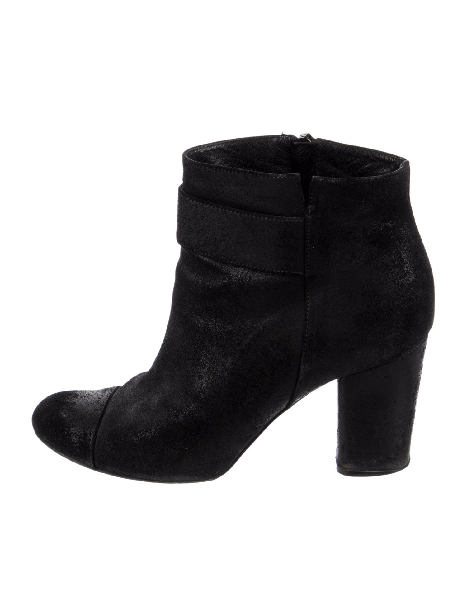 Chanel Interlocking CC Logo Suede Boots