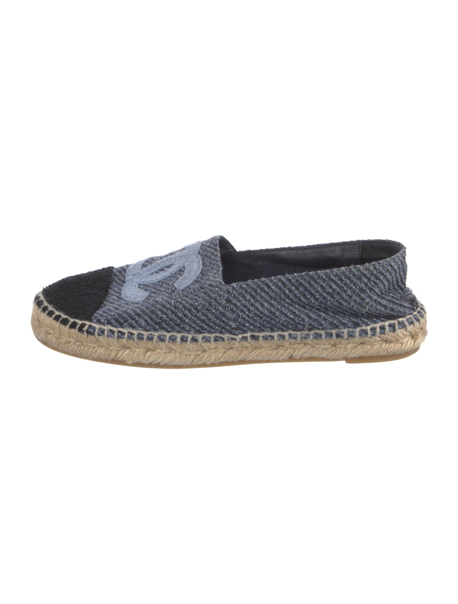 Chanel Interlocking CC Logo Tweed Espadrilles
