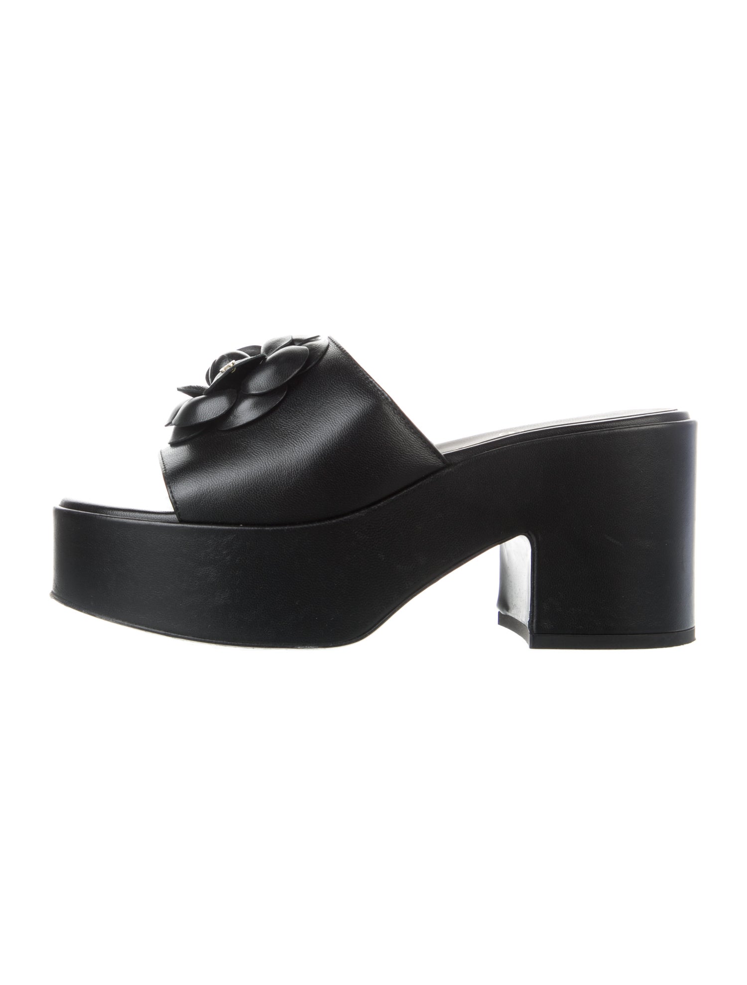 Chanel Interlocking CC Logo Leather Mules
