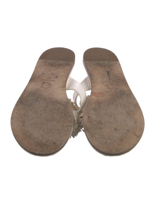 Chanel Interlocking CC Logo Leather Slides