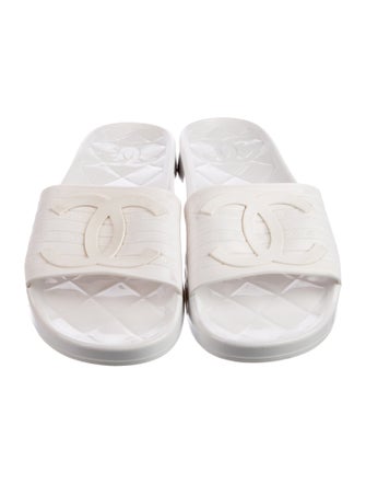 Chanel Interlocking CC Logo PVC Slides