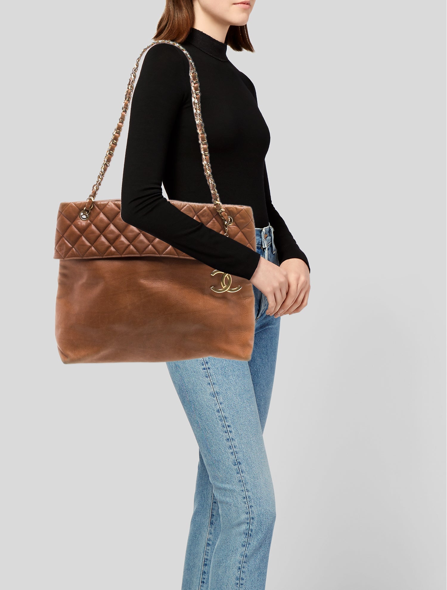 Chanel Quilted Shopping Tote