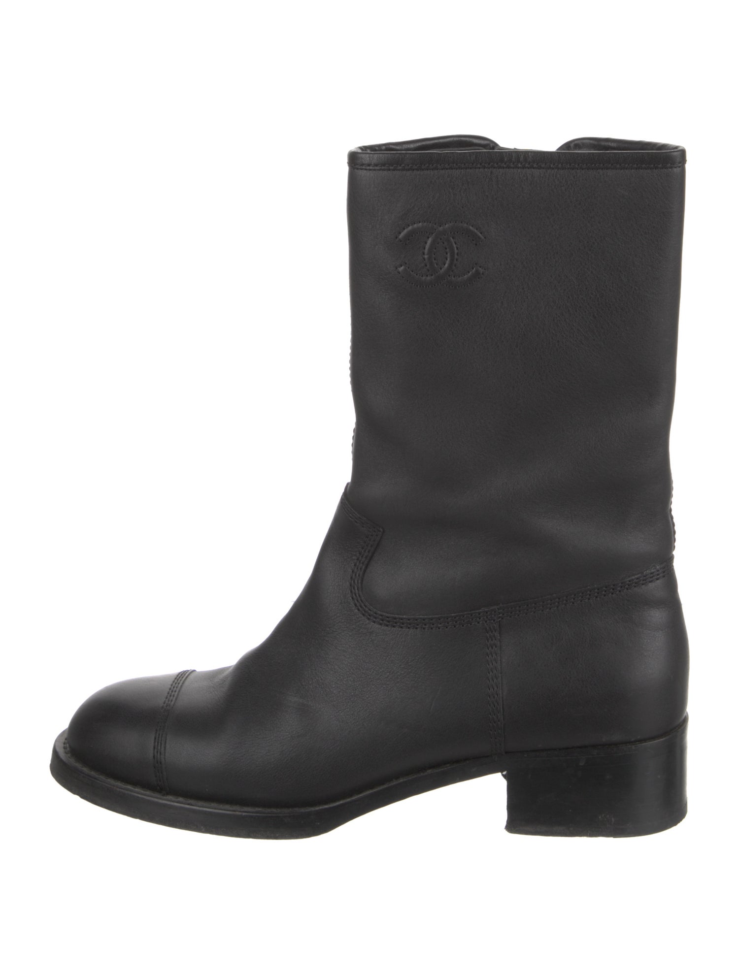 Chanel 2021 Interlocking CC Logo Moto Boots