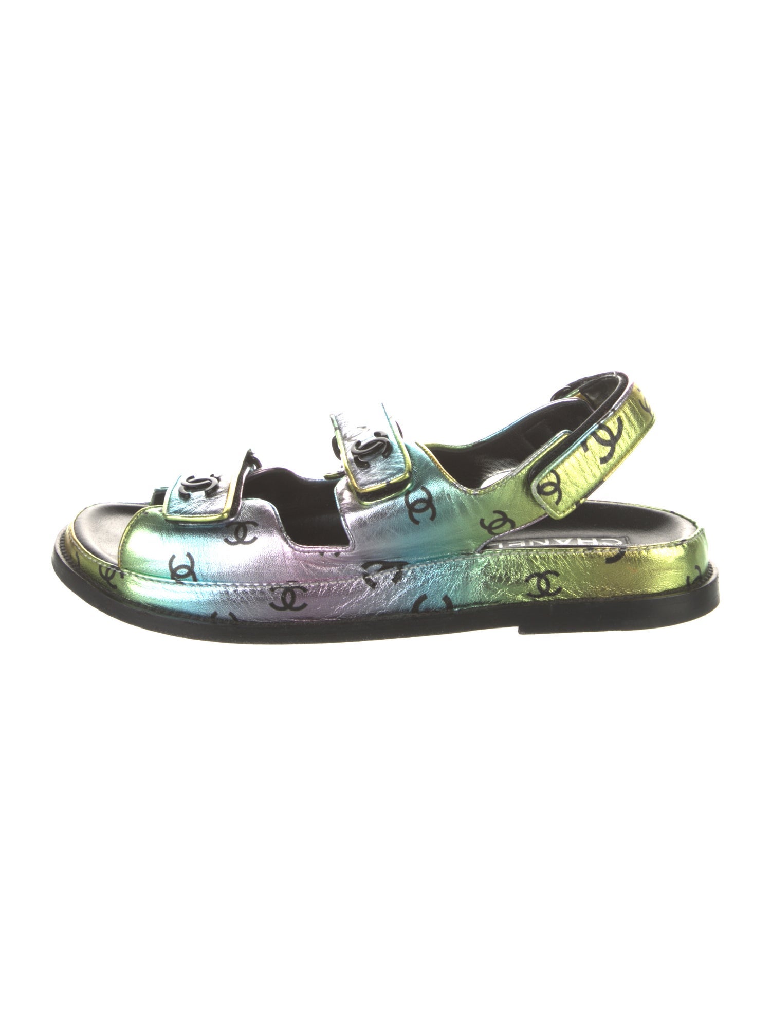 Chanel Slingback Interlocking CC Logo Slingback Sandals