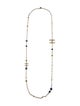 Chanel Faux Pearl & Resin CC Bead Strand Necklace