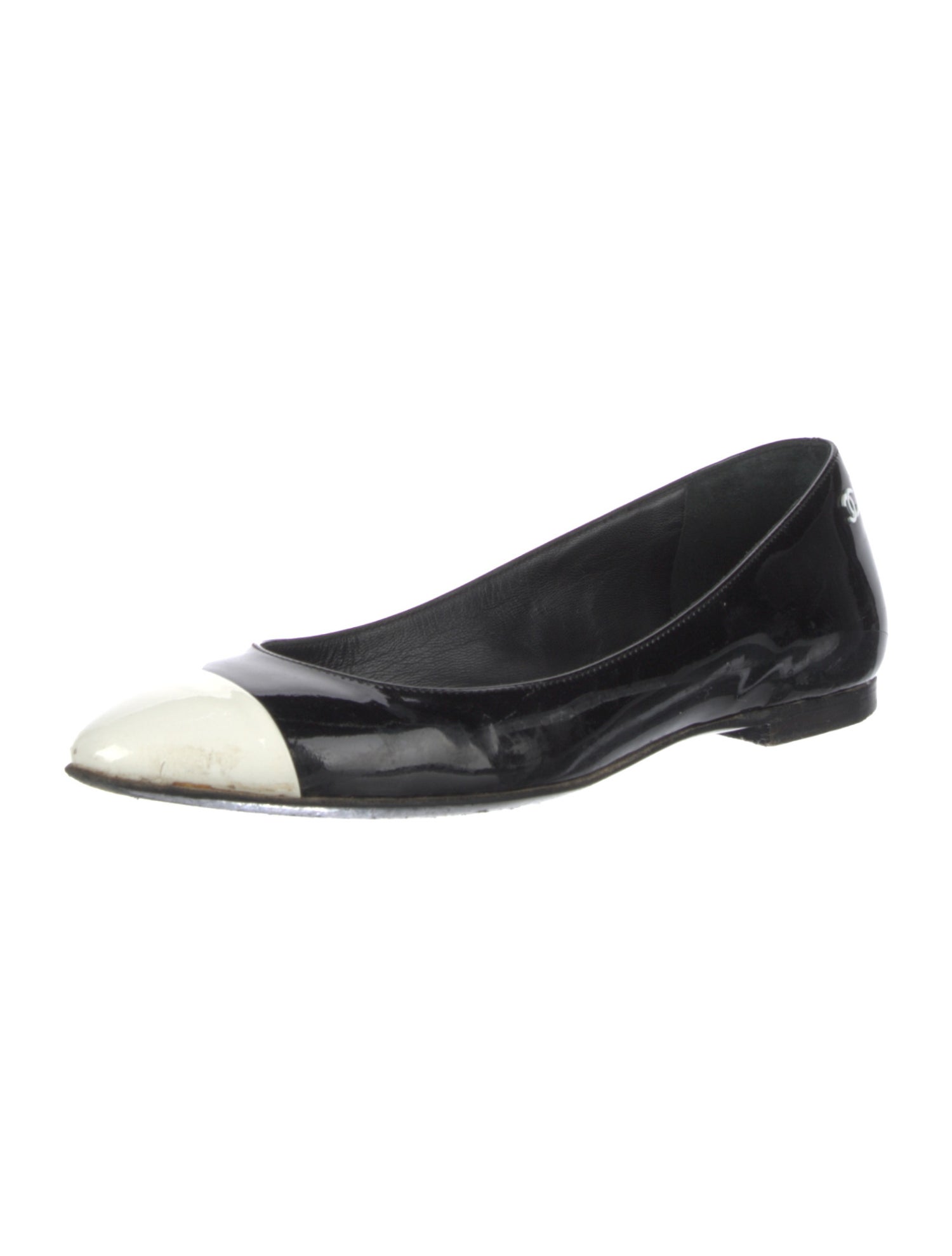 Chanel 2008 Interlocking CC Logo Ballet Flats