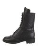 Chanel Interlocking CC Logo Leather Combat Boots