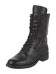 Chanel Interlocking CC Logo Leather Combat Boots