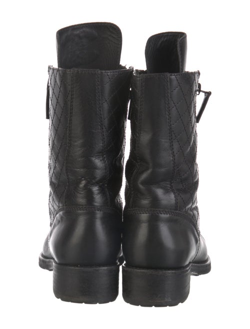 Chanel Interlocking CC Logo Leather Combat Boots