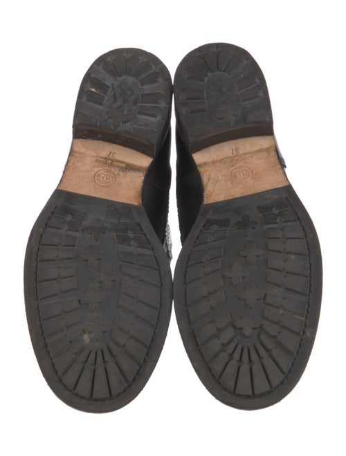 Chanel Interlocking CC Logo Leather Combat Boots