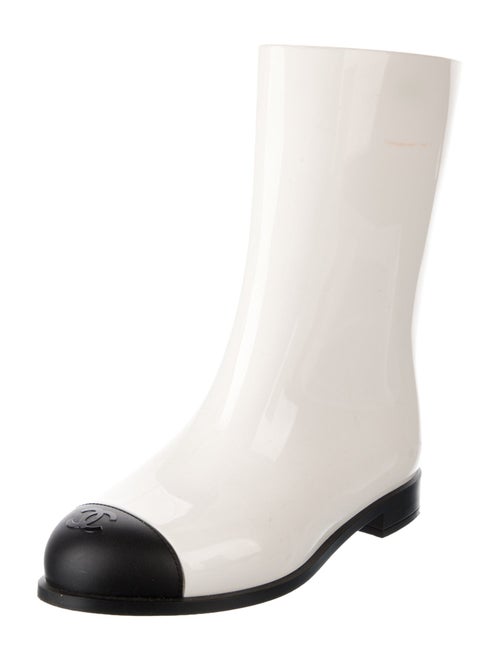 Chanel Interlocking CC Logo Rubber Rain Boots