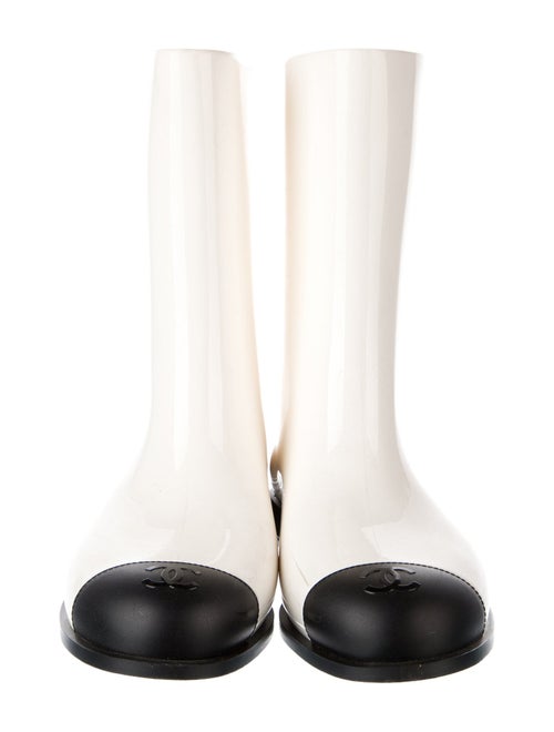 Chanel Interlocking CC Logo Rubber Rain Boots