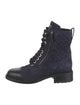 Chanel Interlocking CC Logo Suede Combat Boots