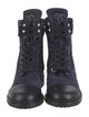 Chanel Interlocking CC Logo Suede Combat Boots