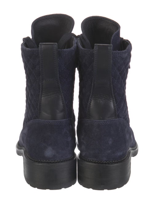 Chanel Interlocking CC Logo Suede Combat Boots