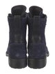 Chanel Interlocking CC Logo Suede Combat Boots