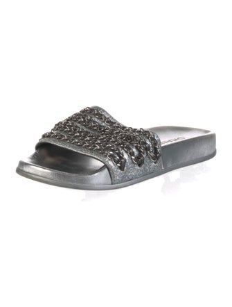 Chanel Interlocking CC Logo Leather Slides
