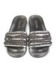 Chanel Interlocking CC Logo Leather Slides