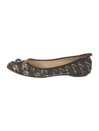 Chanel Interlocking CC Logo Satin Ballet Flats