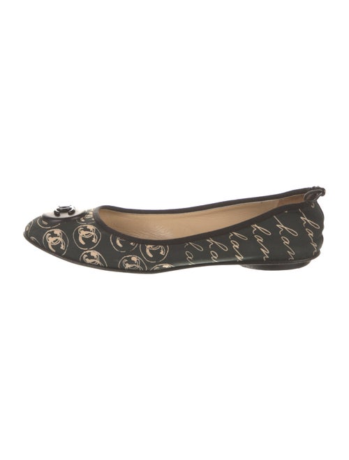 Chanel Interlocking CC Logo Satin Ballet Flats