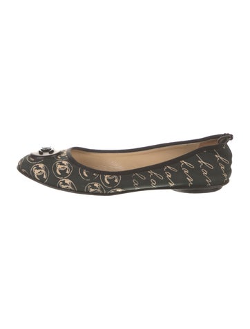 Chanel Flats Interlocking CC Logo Satin Ballet IT 40 | 10