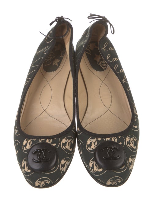 Chanel Interlocking CC Logo Satin Ballet Flats
