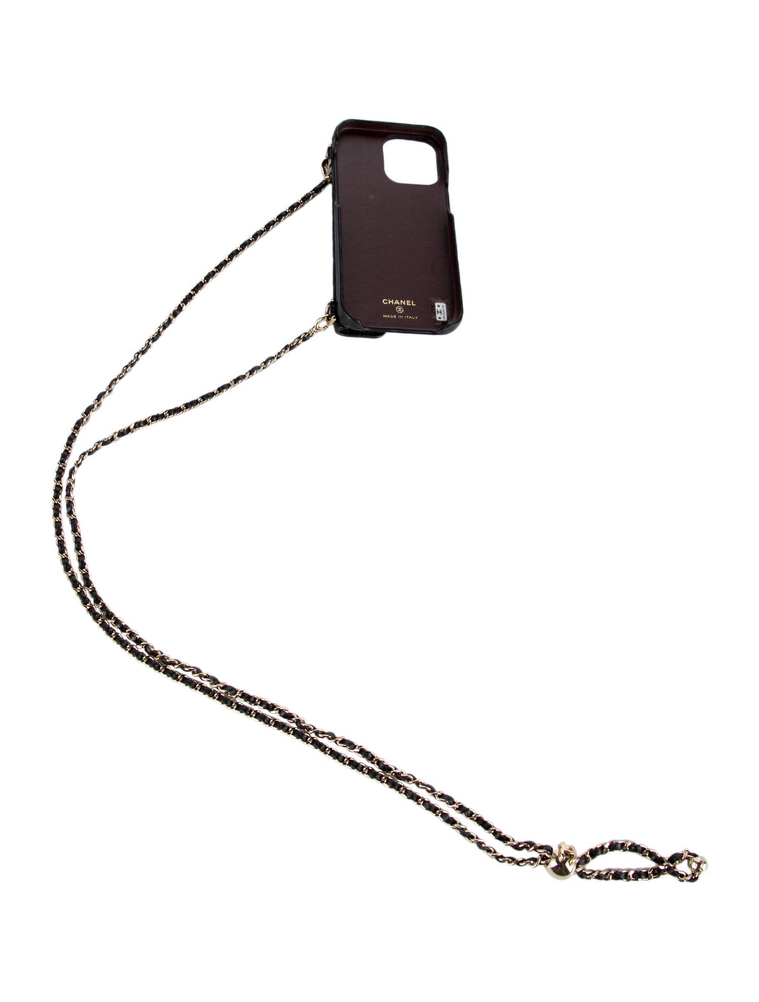 Chanel Pearl Crush iPhone 12 Case w/ Chain