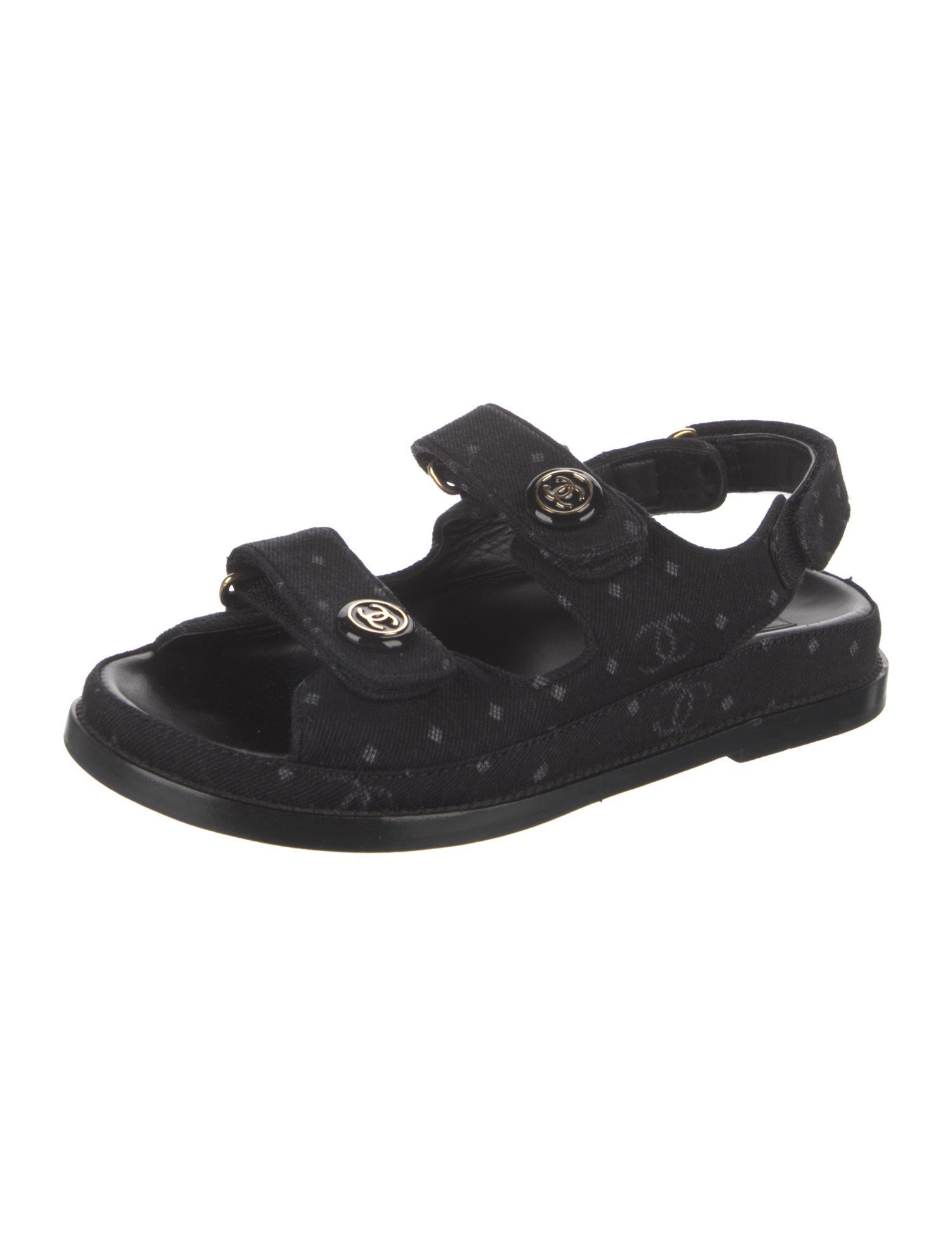 Chanel 2023 Interlocking CC Logo Slingback Sandals