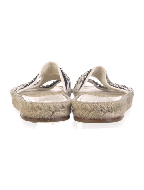 Chanel Interlocking CC Logo Leather Espadrilles