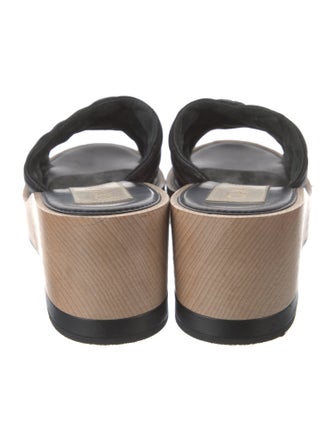 Chanel Interlocking CC Logo Leather Slides