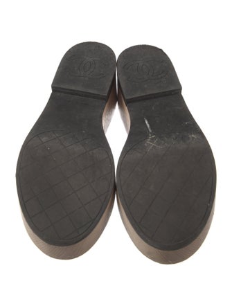 Chanel Interlocking CC Logo Leather Slides