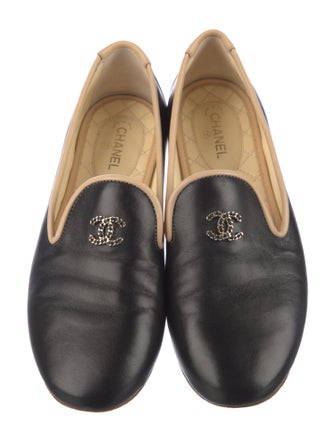 Chanel Interlocking CC Logo Lambskin Loafers