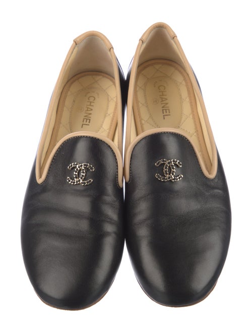 Chanel Interlocking CC Logo Lambskin Loafers