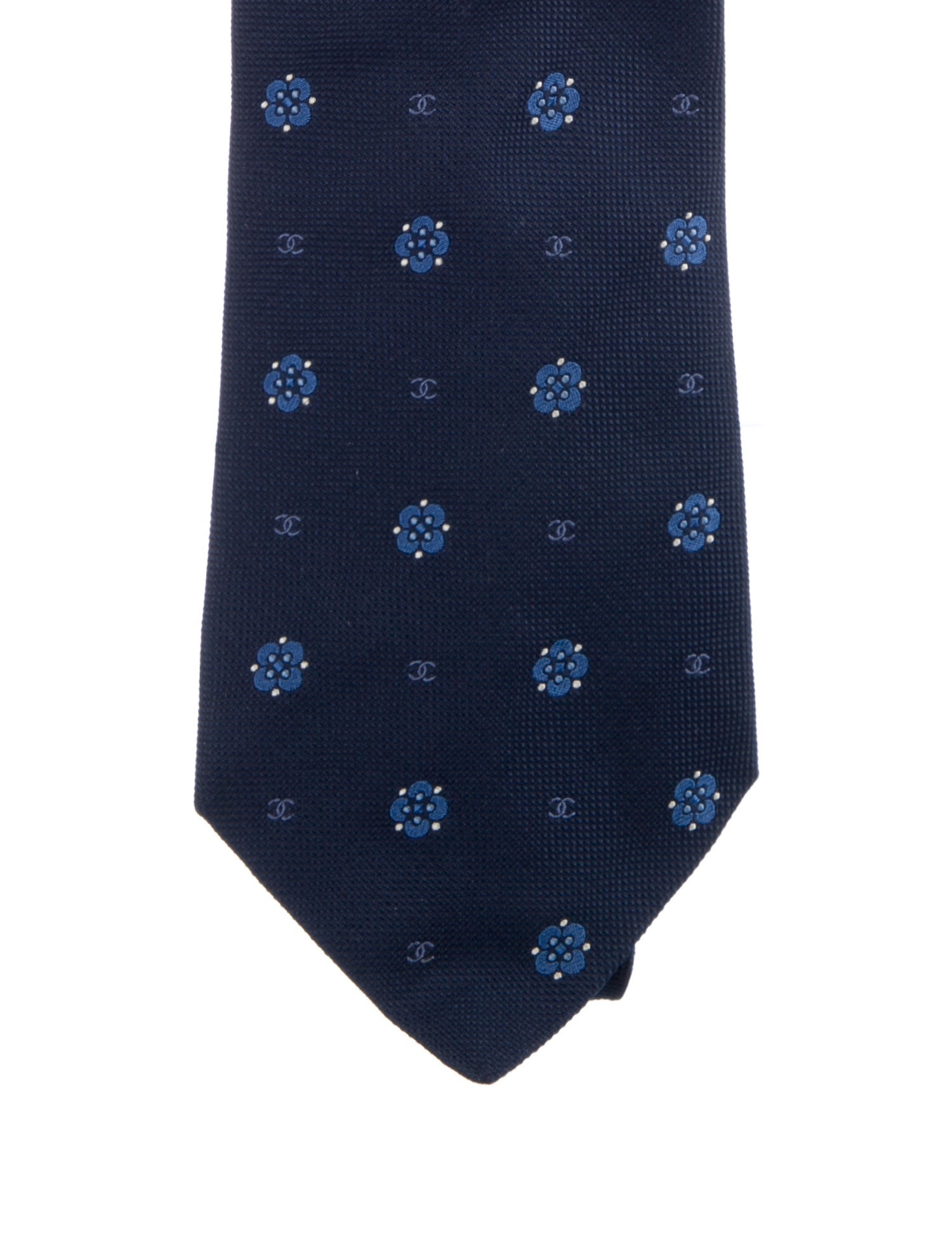 Chanel CC Camellia Silk Tie