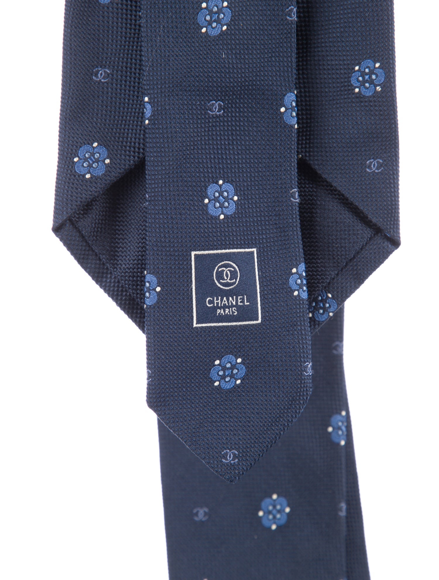 Chanel CC Camellia Silk Tie