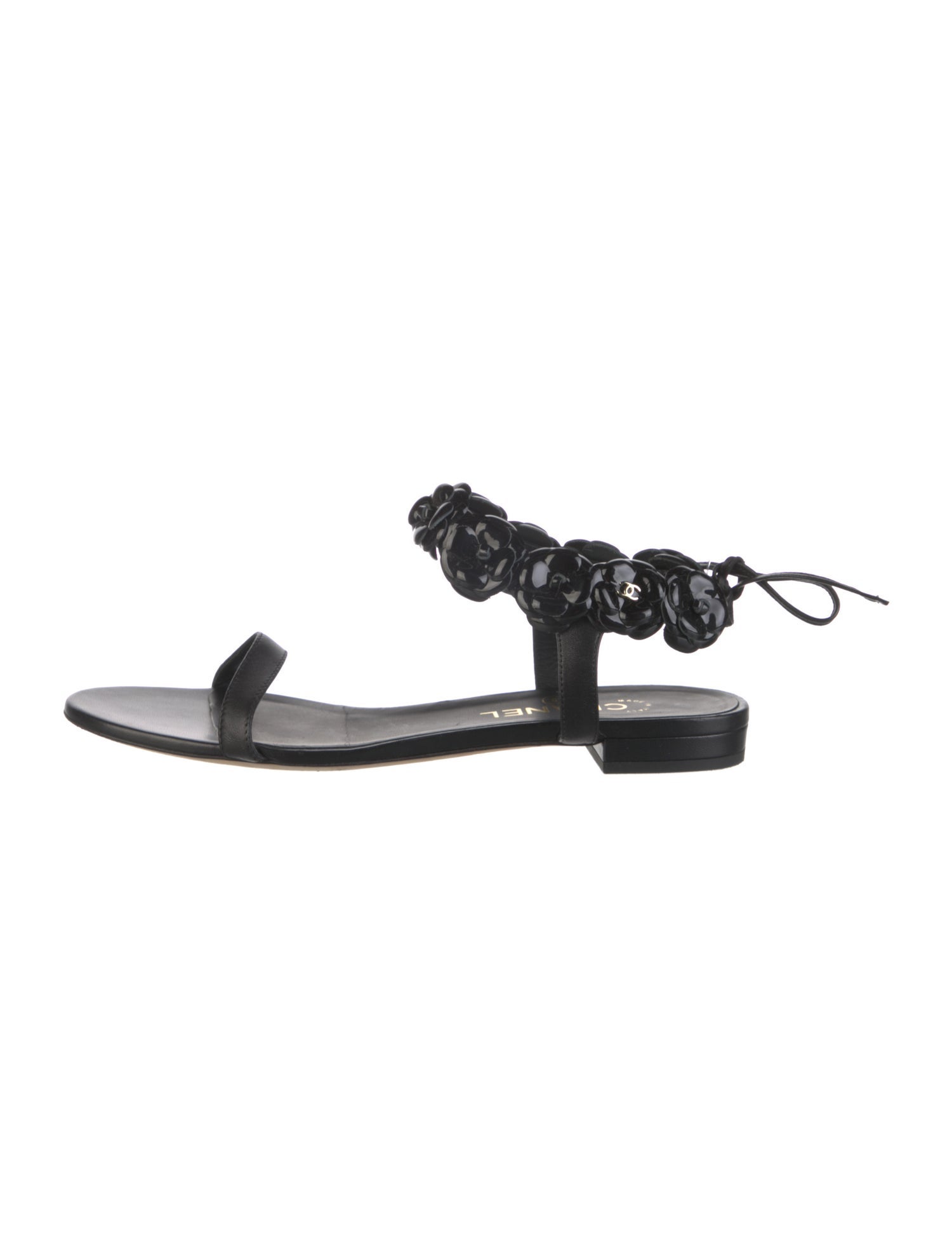Chanel Interlocking CC Logo Leather Sandals
