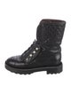 Chanel Interlocking CC Logo Leather Combat Boots