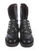 Chanel Interlocking CC Logo Leather Combat Boots